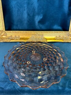 Vintage American Whitehall 12 1/2" Pink Glass Footed Serving Cake/Platter